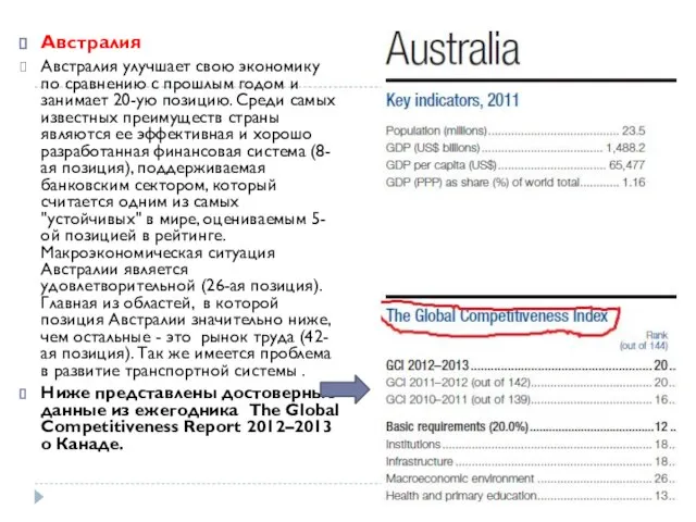 Австралия Австралия улучшает свою экономику по сравнению с прошлым годом и