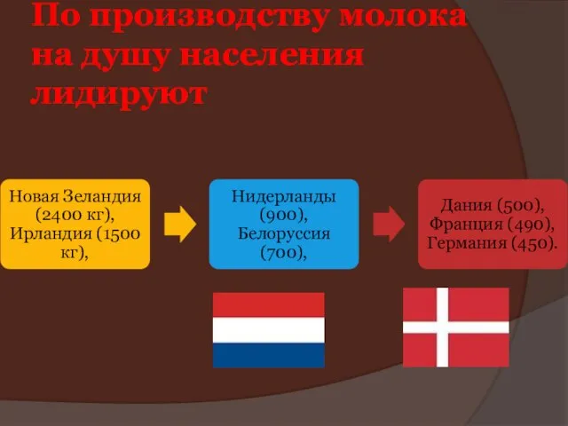 По производству молока на душу населения лидируют