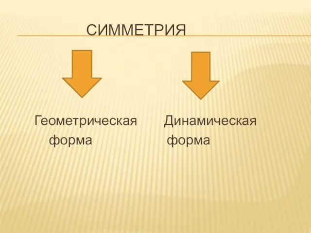 Симметрия Геометрическая Динамическая форма форма