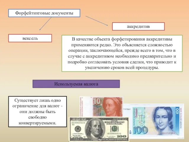 Форфейтинговые документы вексель аккредитив В качестве объекта форфетирования аккредитивы применяются редко.