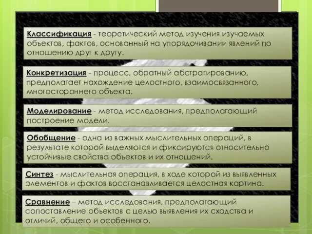 Классификация - теоретический метод изучения изучаемых объектов, фактов, основанный на упорядочивании