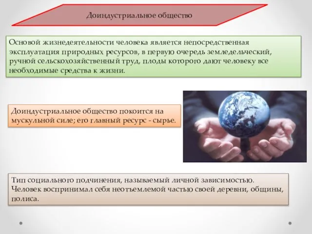 Тип социального подчинения, называемый личной зависимостью. Человек воспринимал себя неотъемлемой частью