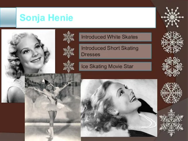 Sonja Henie Introduced White Skates Introduced Short Skating Dresses Ice Skating Movie Star