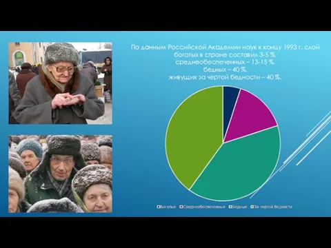 По данным Российской Академии наук к концу 1993 г. слой богатых