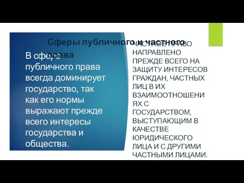 В сфере публичного права всегда доминирует государство, так как его нормы