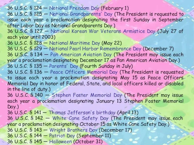 36 U.S.C. § 124 — National Freedom Day (February 1) 36