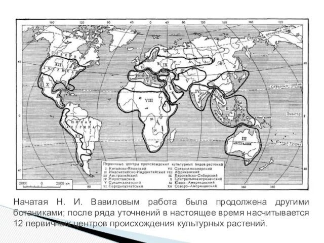 Начатая Н. И. Вавиловым работа была продолжена другими ботаниками; после ряда