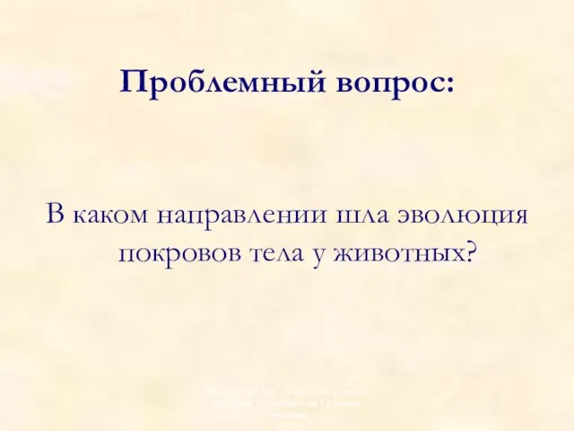 Проблемный вопрос: В каком направлении шла эволюция покровов тела у животных?