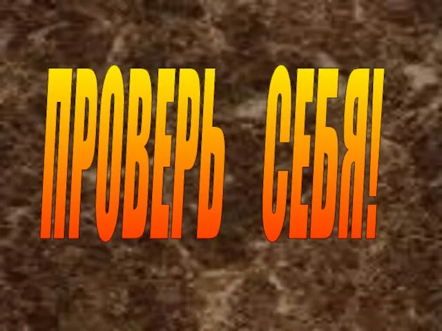 ПРОВЕРЬ СЕБЯ!