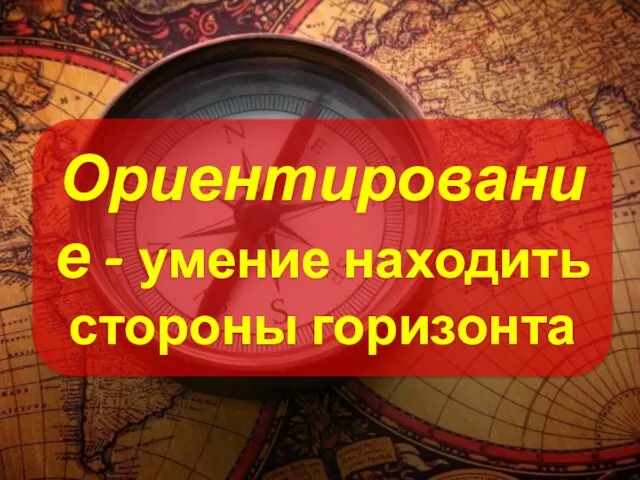 Ориентирование - умение находить стороны горизонта