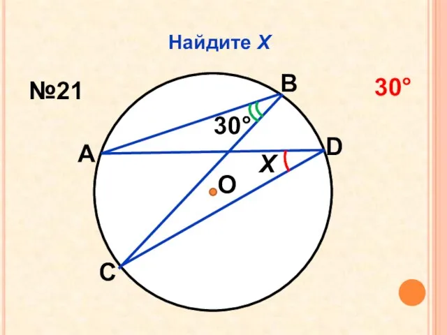 Найдите Х О 30 Х №21 30 А В С D