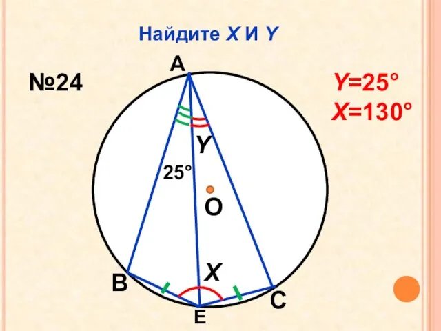 Найдите Х И Y О Х Y 25 А В С Е №24 Y=25 Х=130
