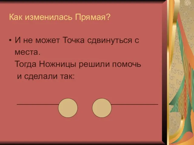 Как изменилась Прямая? И не может Точка сдвинуться с места. Тогда