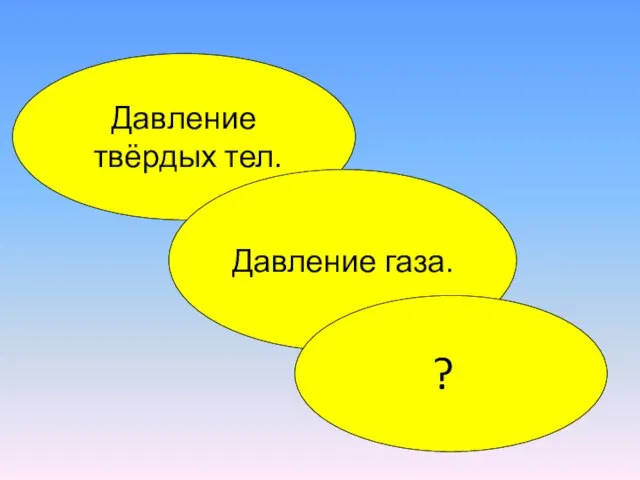 Давление твёрдых тел. Давление газа. ?