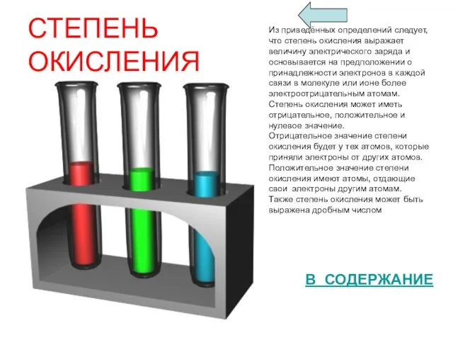 СТЕПЕНЬ ОКИСЛЕНИЯ Из приведённых определений следует, что степень окисления выражает величину