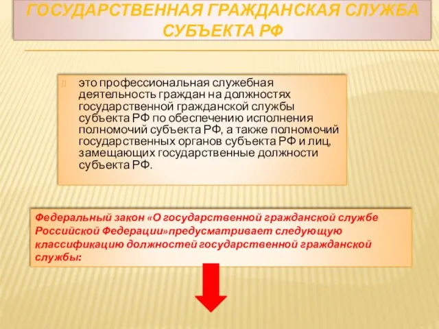 государственная гражданская служба субъекта РФ это профессиональная служебная деятельность граждан на