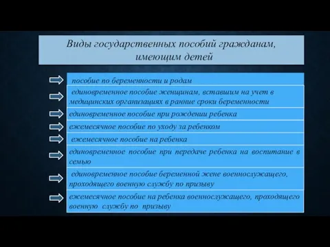 ежемесячное пособие на ребенка военнослужащего, проходящего военную службу по призыву Виды