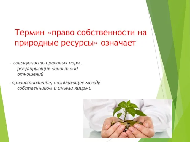 Термин «право собственности на природные ресурсы» означает - совокупность правовых норм,