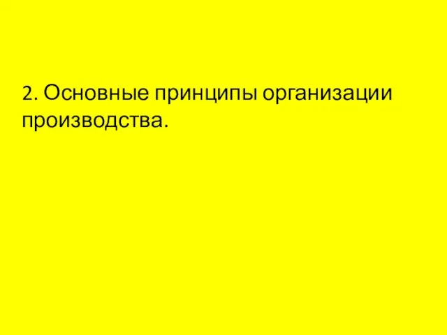 2. Основные принципы организации производства.