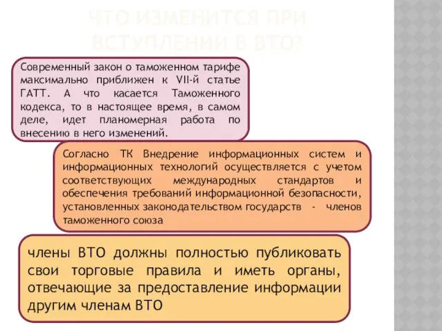 Что изменится при вступлении в ВТО? Современный закон о таможенном тарифе