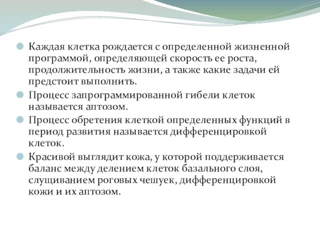 Каждая клетка рождается с определенной жизненной программой, определяющей скорость ее роста,