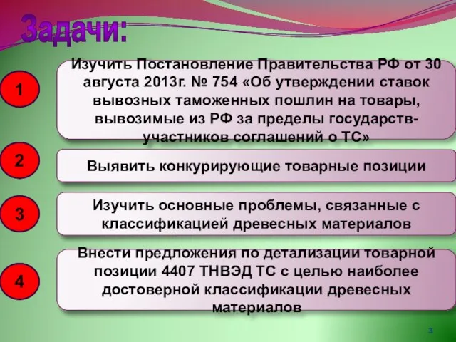Задачи: Изучить Постановление Правительства РФ от 30 августа 2013г. № 754