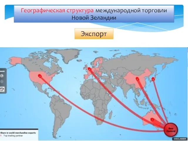 Географическая структура международной торговли Новой Зеландии Экспорт