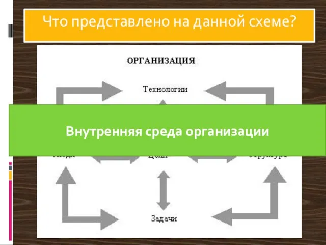 Что представлено на данной схеме? Внутренняя среда организации