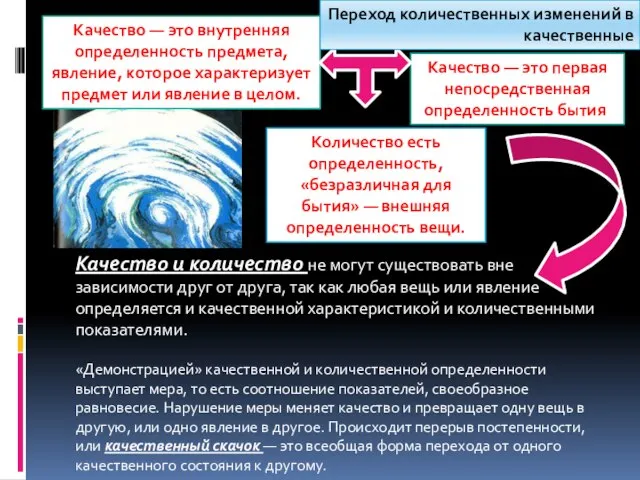 Качество и количество не могут существовать вне зависимости друг от друга,