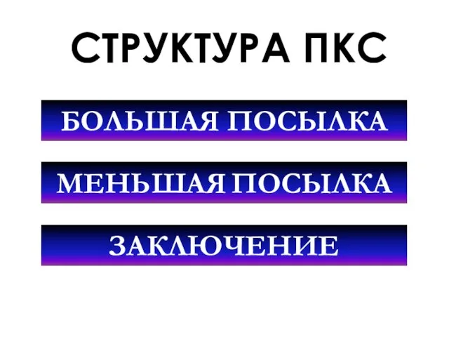 СТРУКТУРА ПКС БОЛЬШАЯ ПОСЫЛКА МЕНЬШАЯ ПОСЫЛКА ЗАКЛЮЧЕНИЕ