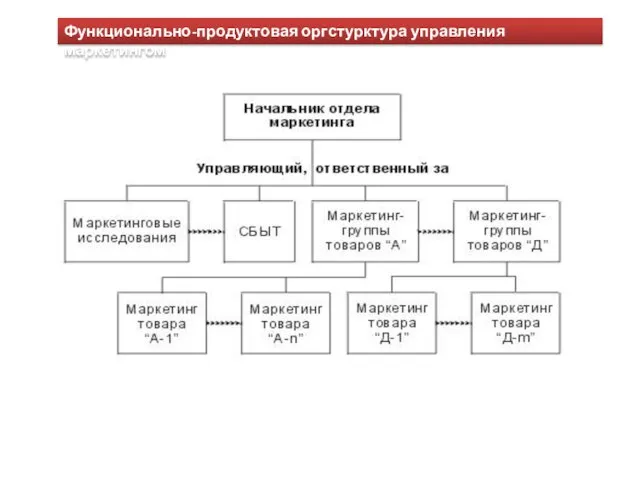 Функционально-продуктовая оргстурктура управления маркетингом