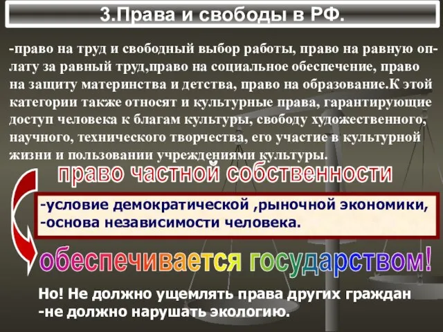 3.Права и свободы в РФ. -право на труд и свободный выбор