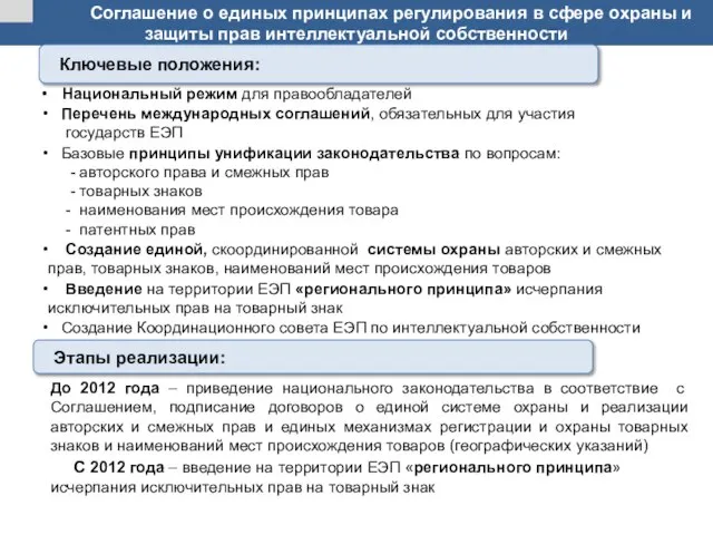 Соглашение о единых принципах регулирования в сфере охраны и защиты прав