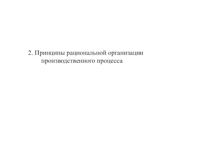 2. Принципы рациональной организации производственного процесса