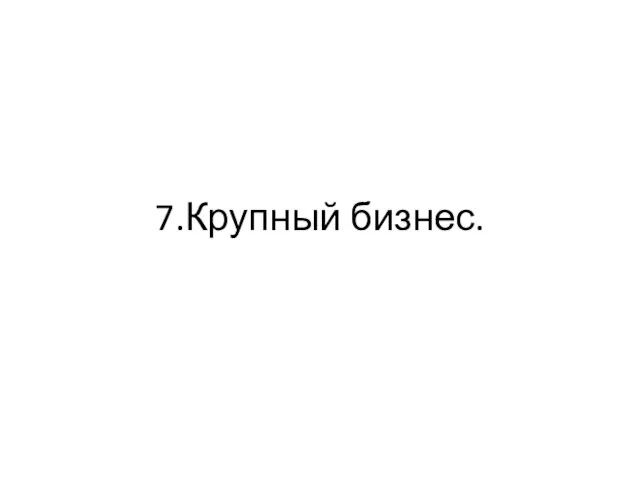 7.Крупный бизнес.