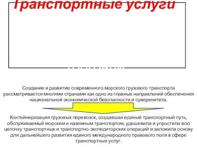 Создание и развитие современного морского грузового транспорта рассматривается многими странами как