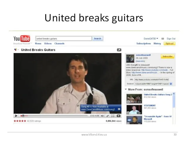 United breaks guitars www.VBond.Kiev.ua