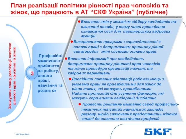 * © SKF Group Slide План реалізації політики рівності прав чоловіків