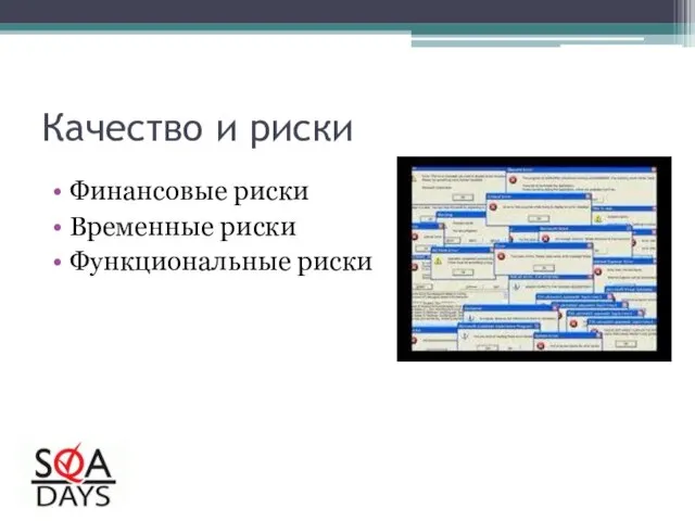 Качество и риски Финансовые риски Временные риски Функциональные риски