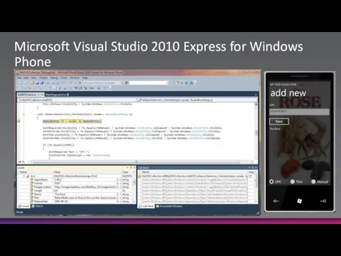 Microsoft Visual Studio 2010 Express for Windows Phone Look and Feel