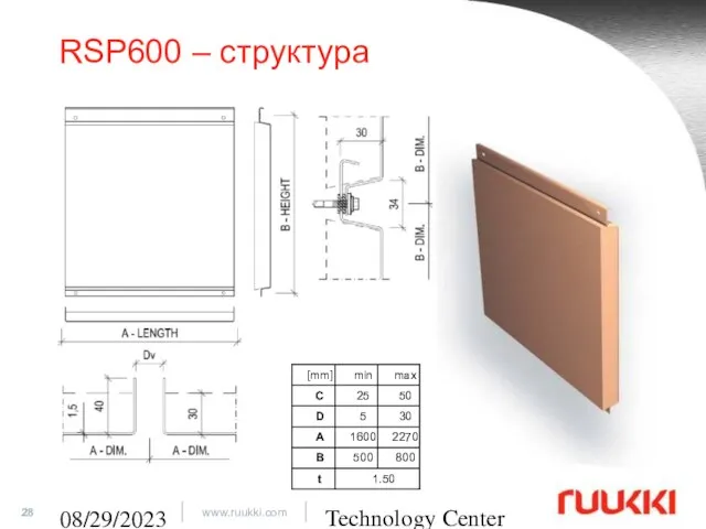 Technology Center 08/29/2023 RSP600 – структура