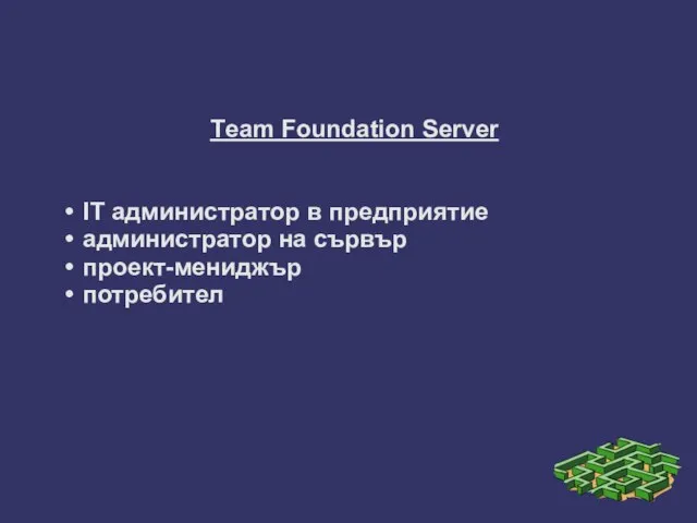 Тeam Foundation Server IT администратор в предприятие администратор на сървър проект-мениджър потребител