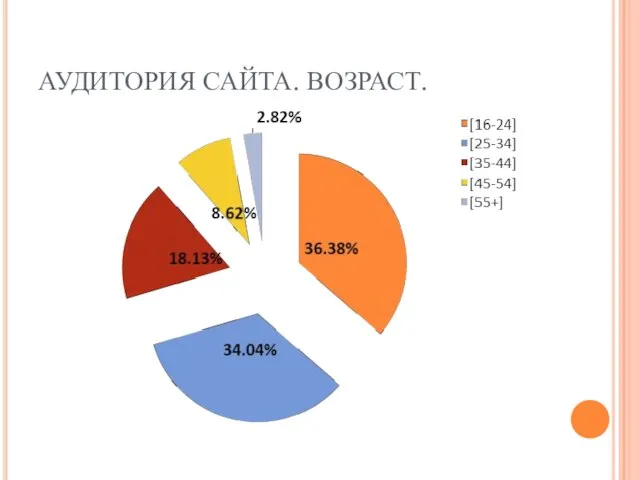 АУДИТОРИЯ САЙТА. ВОЗРАСТ.