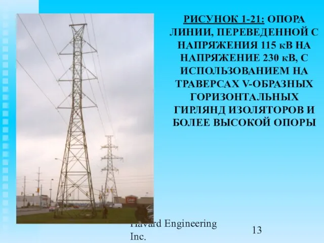 Havard Engineering Inc. РИСУНОК 1-21: ОПОРА ЛИНИИ, ПЕРЕВЕДЕННОЙ С НАПРЯЖЕНИЯ 115