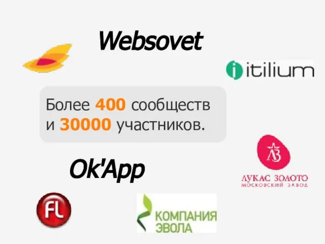 Websovet Ok'App Более 400 сообществ и 30000 участников.