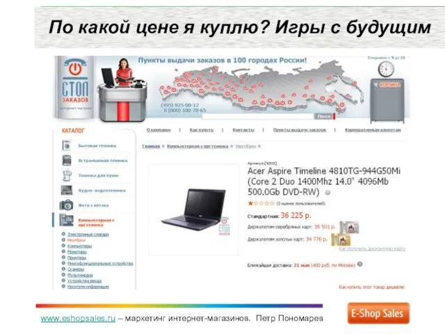 www.eshopsales.ru – маркетинг интернет-магазинов. Петр Пономарев По какой цене я куплю? Игры с будущим
