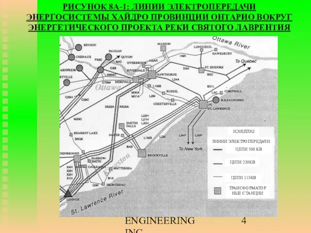 HAVARD ENGINEERING INC. РИСУНОК 8A-1: ЛИНИИ ЭЛЕКТРОПЕРЕДАЧИ ЭНЕРГОСИСТЕМЫ ХАЙДРО ПРОВИНЦИИ ОНТАРИО