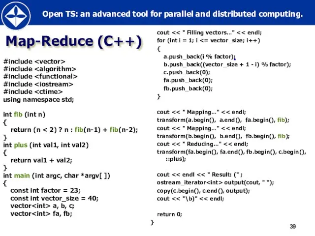 Map-Reduce (C++) #include #include #include #include #include using namespace std; int