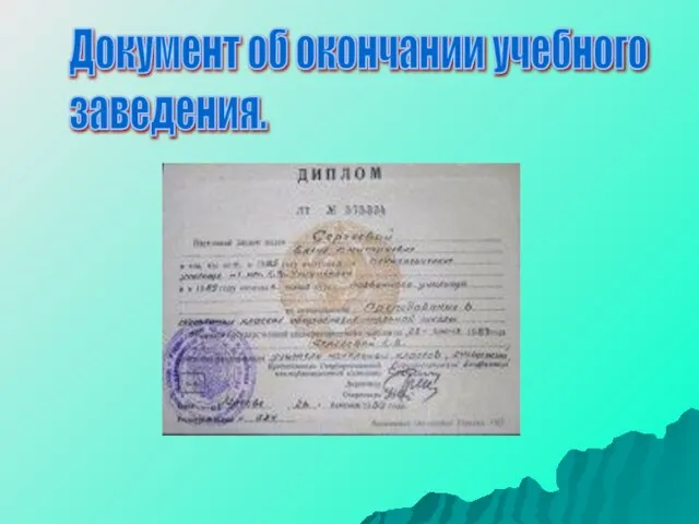 Документ об окончании учебного заведения.