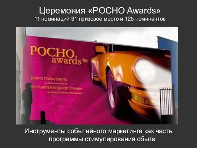 Инструменты событийного маркетинга как часть программы стимулирования сбыта Церемония «РОСНО Awards»